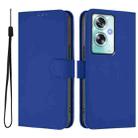 For OPPO A79 5G Global Skin Feel Solid Color Leather Phone Case with Lanyard(Dark Blue) - 2