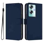 For OPPO A79 5G Global Skin Feel Solid Color Leather Phone Case with Lanyard(Navy Blue) - 2