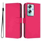 For OPPO A79 5G Global Skin Feel Solid Color Leather Phone Case with Lanyard(Rose Red) - 2