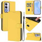 For OPPO A80 5G EU Skin Feel Solid Color Leather Phone Case with Lanyard(Lemon Yellow) - 1