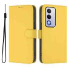 For OPPO A80 5G EU Skin Feel Solid Color Leather Phone Case with Lanyard(Lemon Yellow) - 2