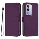 For OPPO A80 5G EU Skin Feel Solid Color Leather Phone Case with Lanyard(Violet) - 2