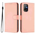 For OPPO A94 5G Global Skin Feel Solid Color Leather Phone Case with Lanyard(Pink) - 2