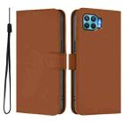 For OPPO F17 Pro Skin Feel Solid Color Leather Phone Case with Lanyard(Brown) - 2