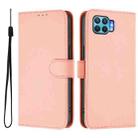 For OPPO F17 Pro Skin Feel Solid Color Leather Phone Case with Lanyard(Pink) - 2