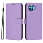 For OPPO F17 Pro Skin Feel Solid Color Leather Phone Case with Lanyard(Lavender Purple) - 2