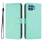 For OPPO F17 Pro Skin Feel Solid Color Leather Phone Case with Lanyard(Mint Green) - 2