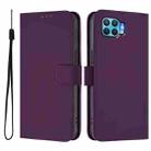 For OPPO F17 Pro Skin Feel Solid Color Leather Phone Case with Lanyard(Violet) - 2