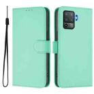 For OPPO F19 Pro / Reno5 F Skin Feel Solid Color Leather Phone Case with Lanyard(Mint Green) - 2