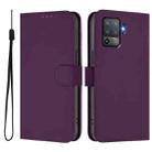 For OPPO F19 Pro / Reno5 F Skin Feel Solid Color Leather Phone Case with Lanyard(Violet) - 2