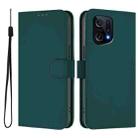 For OPPO Find X5 Skin Feel Solid Color Leather Phone Case with Lanyard(Dark Green) - 2