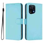 For OPPO Find X5 Skin Feel Solid Color Leather Phone Case with Lanyard(Sky Blue) - 2