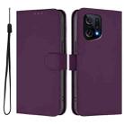 For OPPO Find X5 Skin Feel Solid Color Leather Phone Case with Lanyard(Violet) - 2
