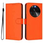 For OPPO Find X6 Skin Feel Solid Color Leather Phone Case with Lanyard(Orange) - 2