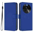 For OPPO Find X6 Skin Feel Solid Color Leather Phone Case with Lanyard(Dark Blue) - 2