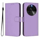 For OPPO Find X6 Skin Feel Solid Color Leather Phone Case with Lanyard(Lavender Purple) - 2