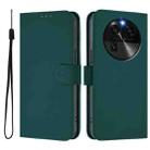 For OPPO Find X6 Skin Feel Solid Color Leather Phone Case with Lanyard(Dark Green) - 2