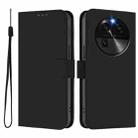 For OPPO Find X6 Skin Feel Solid Color Leather Phone Case with Lanyard(Black) - 2