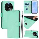 For OPPO Find X6 Skin Feel Solid Color Leather Phone Case with Lanyard(Mint Green) - 1