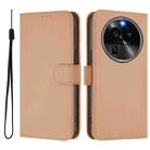 For OPPO Find X6 Pro Skin Feel Solid Color Leather Phone Case with Lanyard(Nude) - 2