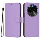 For OPPO Find X6 Pro Skin Feel Solid Color Leather Phone Case with Lanyard(Lavender Purple) - 2