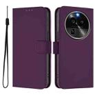 For OPPO Find X6 Pro Skin Feel Solid Color Leather Phone Case with Lanyard(Violet) - 2