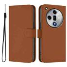 For OPPO Find X7 Skin Feel Solid Color Leather Phone Case with Lanyard(Brown) - 2