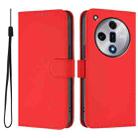 For OPPO Find X7 Skin Feel Solid Color Leather Phone Case with Lanyard(Red) - 2
