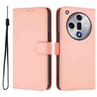 For OPPO Find X7 Skin Feel Solid Color Leather Phone Case with Lanyard(Pink) - 2