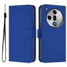 For OPPO Find X7 Skin Feel Solid Color Leather Phone Case with Lanyard(Dark Blue) - 2
