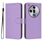 For OPPO Find X7 Skin Feel Solid Color Leather Phone Case with Lanyard(Lavender Purple) - 2