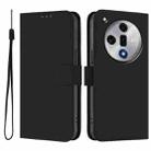 For OPPO Find X7 Skin Feel Solid Color Leather Phone Case with Lanyard(Black) - 2