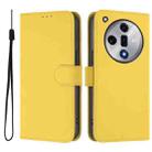 For OPPO Find X7 Skin Feel Solid Color Leather Phone Case with Lanyard(Lemon Yellow) - 2