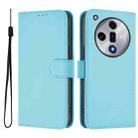 For OPPO Find X7 Skin Feel Solid Color Leather Phone Case with Lanyard(Sky Blue) - 2