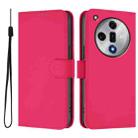 For OPPO Find X7 Skin Feel Solid Color Leather Phone Case with Lanyard(Rose Red) - 2