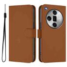 For OPPO Find X7 Ultra Skin Feel Solid Color Leather Phone Case with Lanyard(Brown) - 2