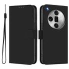 For OPPO Find X7 Ultra Skin Feel Solid Color Leather Phone Case with Lanyard(Black) - 2