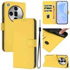 For OPPO Find X7 Ultra Skin Feel Solid Color Leather Phone Case with Lanyard(Lemon Yellow) - 1