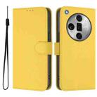 For OPPO Find X7 Ultra Skin Feel Solid Color Leather Phone Case with Lanyard(Lemon Yellow) - 2