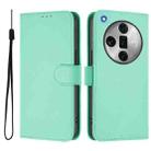 For OPPO Find X7 Ultra Skin Feel Solid Color Leather Phone Case with Lanyard(Mint Green) - 2