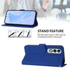 For OPPO K12x 5G Global Skin Feel Solid Color Leather Phone Case with Lanyard(Dark Blue) - 3