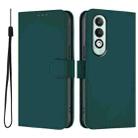 For OPPO K12x 5G Global Skin Feel Solid Color Leather Phone Case with Lanyard(Dark Green) - 2