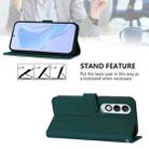 For OPPO K12x 5G Global Skin Feel Solid Color Leather Phone Case with Lanyard(Dark Green) - 3