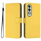 For OPPO K12x 5G Global Skin Feel Solid Color Leather Phone Case with Lanyard(Lemon Yellow) - 2