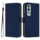 For OPPO K12x 5G Global Skin Feel Solid Color Leather Phone Case with Lanyard(Navy Blue) - 2