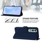 For OPPO K12x 5G Global Skin Feel Solid Color Leather Phone Case with Lanyard(Navy Blue) - 3