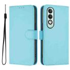 For OPPO K12x 5G Global Skin Feel Solid Color Leather Phone Case with Lanyard(Sky Blue) - 2