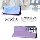 For OPPO Reno8 5G Skin Feel Solid Color Leather Phone Case with Lanyard(Lavender Purple) - 3