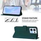 For OPPO Reno8 5G Skin Feel Solid Color Leather Phone Case with Lanyard(Dark Green) - 3