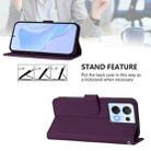 For OPPO Reno8 5G Skin Feel Solid Color Leather Phone Case with Lanyard(Violet) - 3